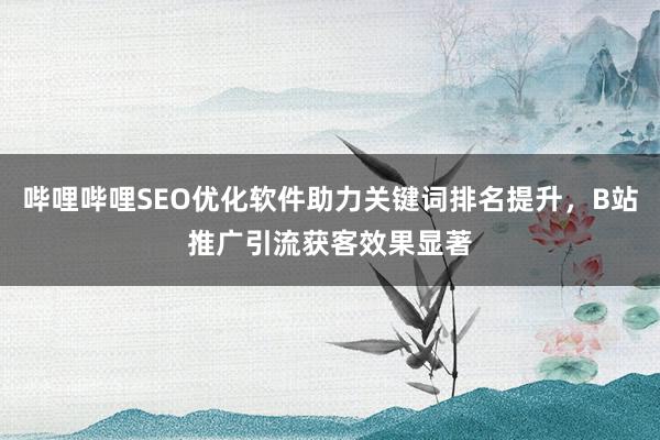 哔哩哔哩SEO优化软件助力关键词排名提升，B站推广引流获客效果显著