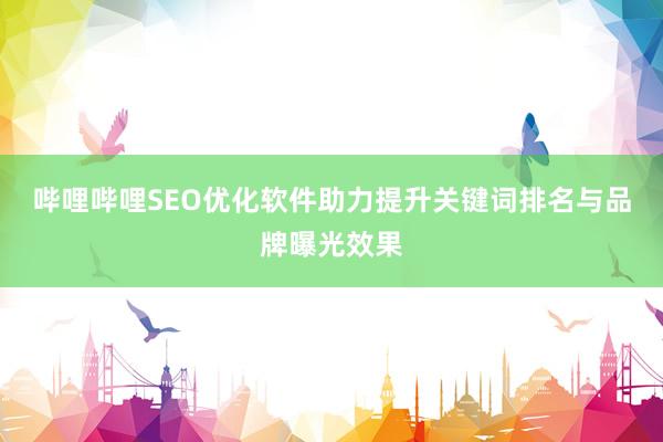 哔哩哔哩SEO优化软件助力提升关键词排名与品牌曝光效果