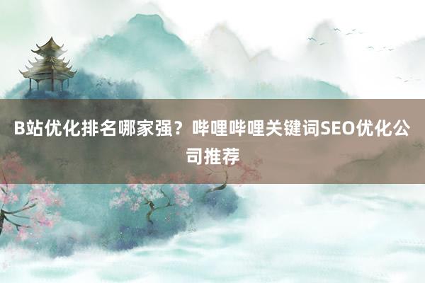B站优化排名哪家强？哔哩哔哩关键词SEO优化公司推荐