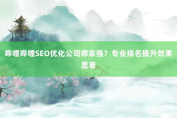 哔哩哔哩SEO优化公司哪家强？专业排名提升效果显著