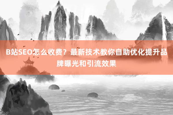 B站SEO怎么收费？最新技术教你自助优化提升品牌曝光和引流效果