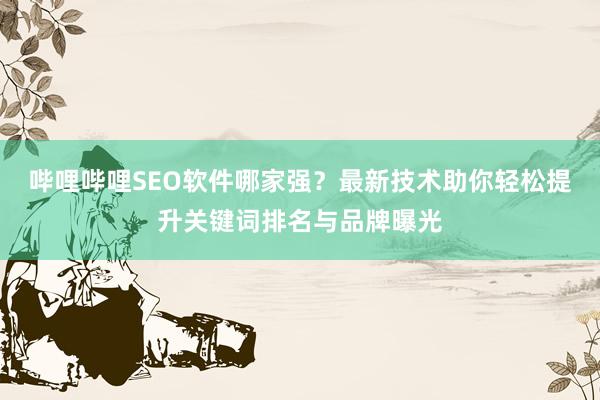 哔哩哔哩SEO软件哪家强？最新技术助你轻松提升关键词排名与品牌曝光