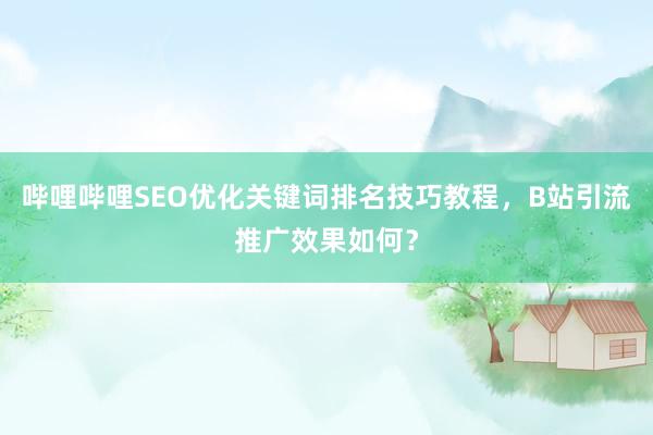 哔哩哔哩SEO优化关键词排名技巧教程，B站引流推广效果如何？
