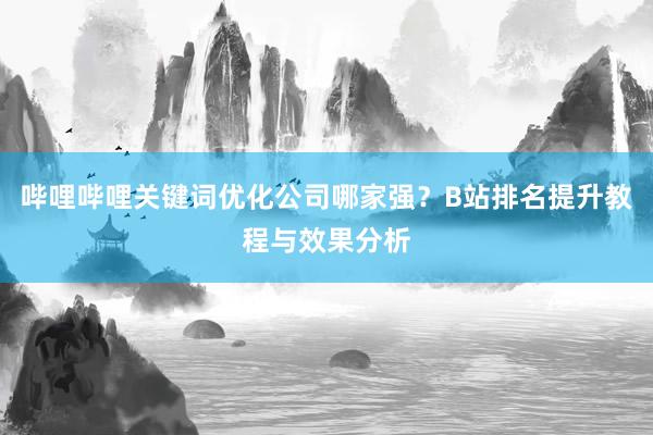 哔哩哔哩关键词优化公司哪家强？B站排名提升教程与效果分析