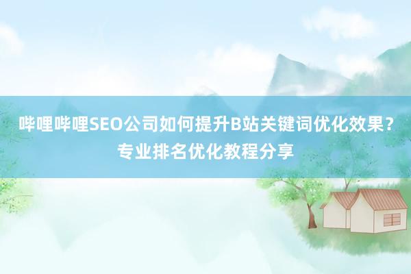 哔哩哔哩SEO公司如何提升B站关键词优化效果？专业排名优化教程分享