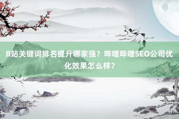 B站关键词排名提升哪家强？哔哩哔哩SEO公司优化效果怎么样？