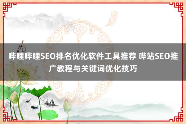 哔哩哔哩SEO排名优化软件工具推荐 哔站SEO推广教程与关键词优化技巧