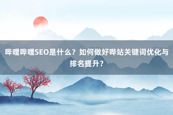 哔哩哔哩SEO是什么？如何做好哔站关键词优化与排名提升？
