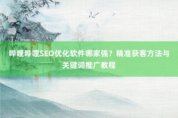 哔哩哔哩SEO优化软件哪家强？精准获客方法与关键词推广教程