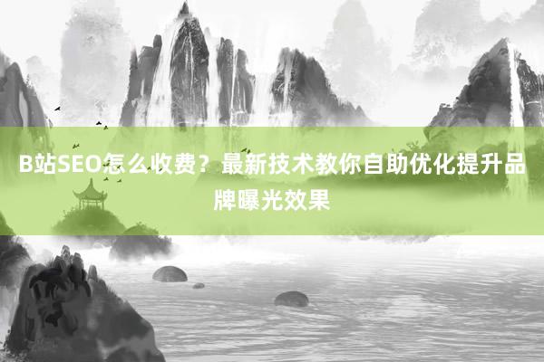 B站SEO怎么收费？最新技术教你自助优化提升品牌曝光效果