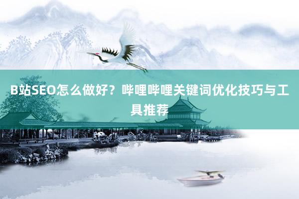 B站SEO怎么做好？哔哩哔哩关键词优化技巧与工具推荐