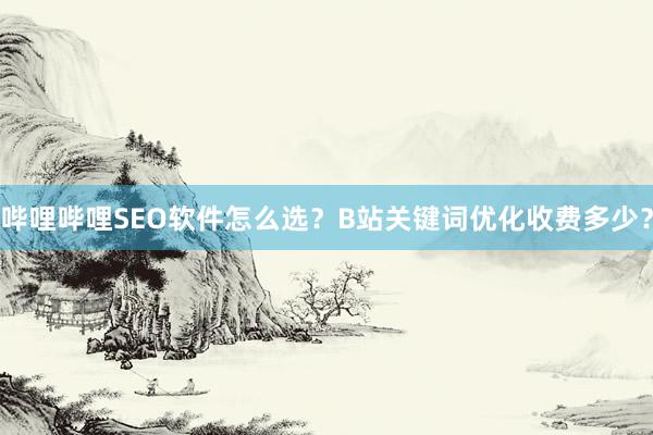 哔哩哔哩SEO软件怎么选？B站关键词优化收费多少？