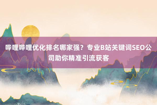 哔哩哔哩优化排名哪家强？专业B站关键词SEO公司助你精准引流获客