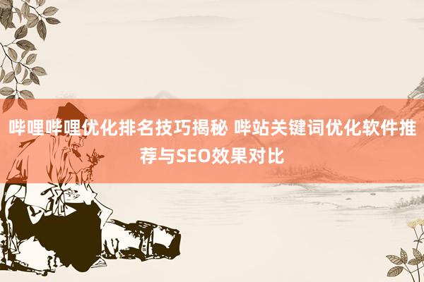 哔哩哔哩优化排名技巧揭秘 哔站关键词优化软件推荐与SEO效果对比