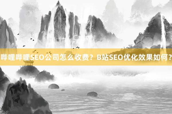 哔哩哔哩SEO公司怎么收费？B站SEO优化效果如何？