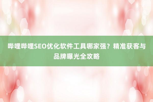 哔哩哔哩SEO优化软件工具哪家强？精准获客与品牌曝光全攻略