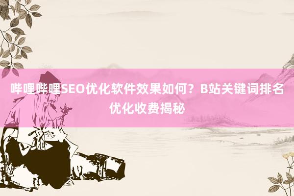 哔哩哔哩SEO优化软件效果如何？B站关键词排名优化收费揭秘