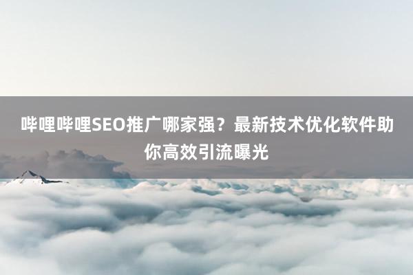 哔哩哔哩SEO推广哪家强？最新技术优化软件助你高效引流曝光