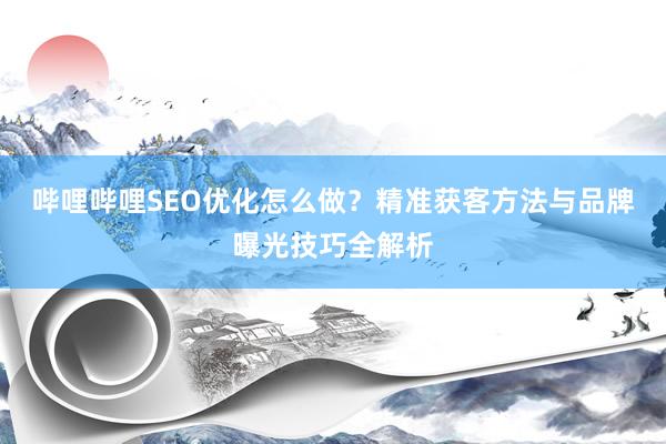 哔哩哔哩SEO优化怎么做？精准获客方法与品牌曝光技巧全解析