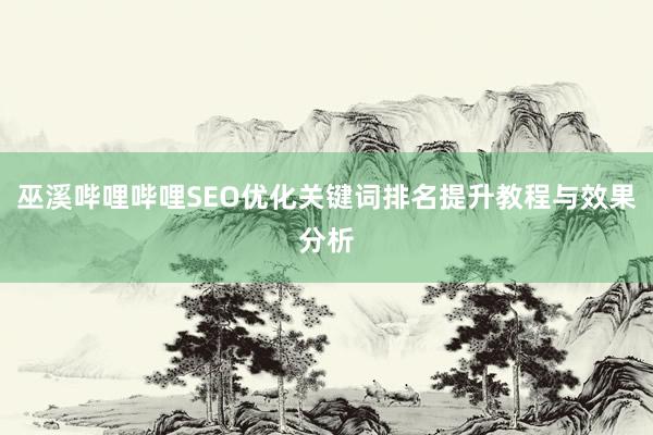 巫溪哔哩哔哩SEO优化关键词排名提升教程与效果分析