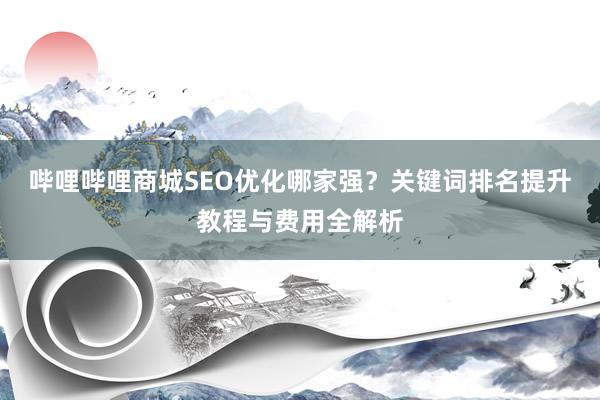 哔哩哔哩商城SEO优化哪家强？关键词排名提升教程与费用全解析