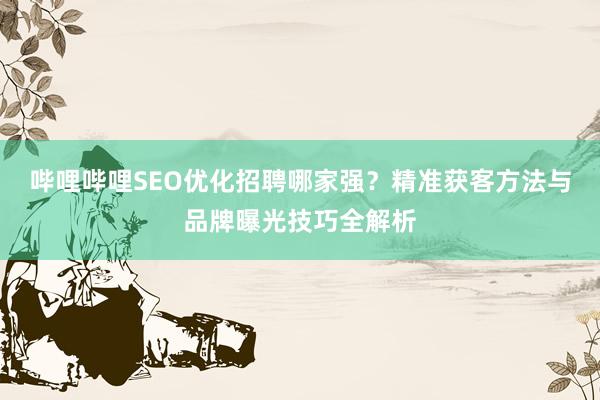 哔哩哔哩SEO优化招聘哪家强？精准获客方法与品牌曝光技巧全解析