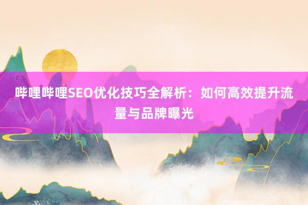 哔哩哔哩SEO优化技巧全解析：如何高效提升流量与品牌曝光